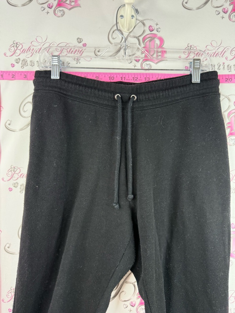 George Drawstring Jogger Track Pants Black lounge wear cozy comfortable cuffed - Picture 4 of 10